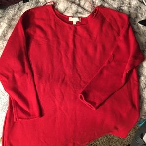 Michael Kors Bright Red Sweater w/ Gold Zippers